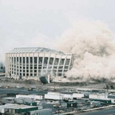 Veterans Stadium implosion demolition monitoring solutions by Seismic Surveys