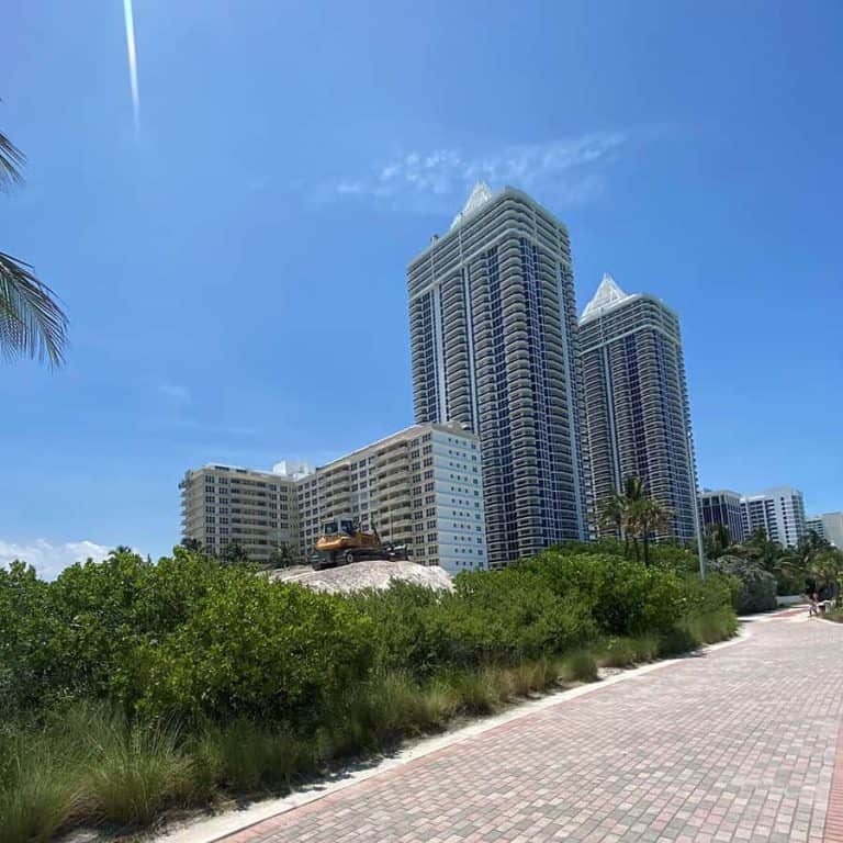 Beach renourishment project monitored for vibration and noise near coastal high-rise structures