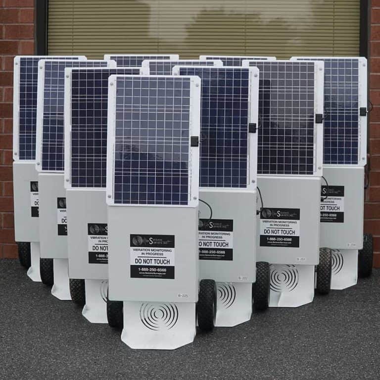 Portable solar-powered seismographs used for mining vibration monitoring